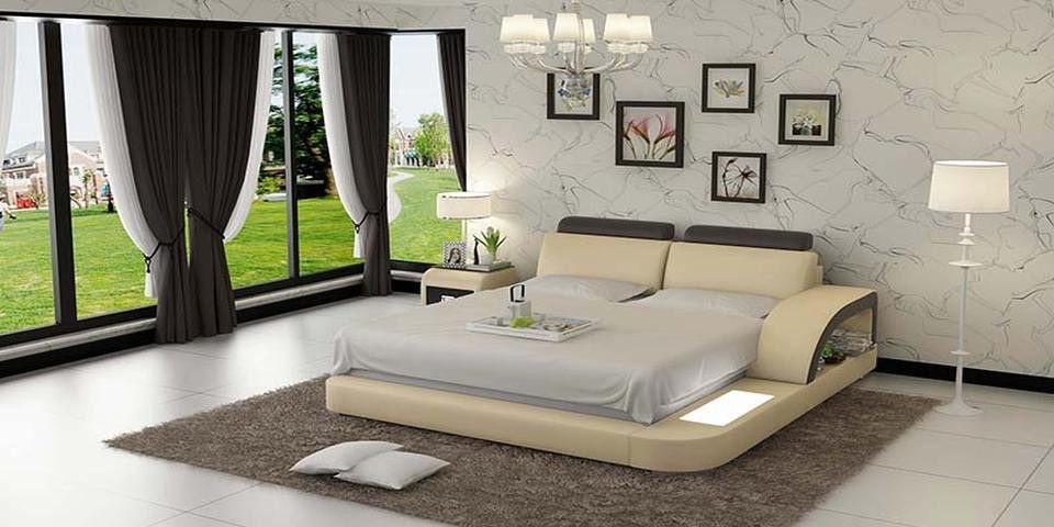 Xlmoebel Bett Wasserbett für Zwei im Hotelstil, Komplettset mit Lederpolsterung, (Wasserbett LB8808), Hergestellt in Europa von Xlmoebel