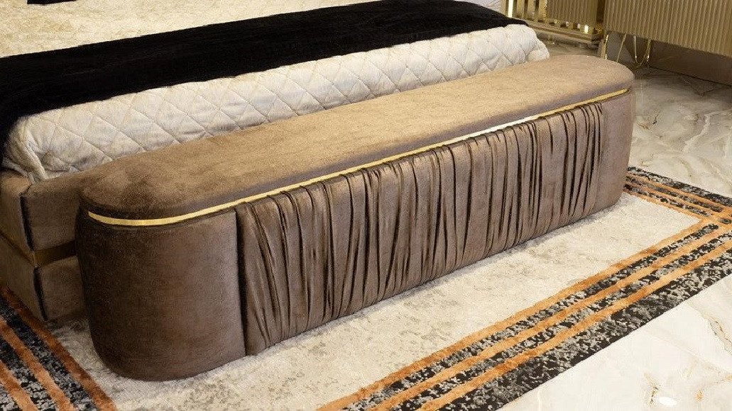 Xlmoebel Bettbank Gepolsterte Bank für das Schlafzimmer mit Sitzfläche und Rückenlehne. (Bank), Hergestellt in Europa von Xlmoebel