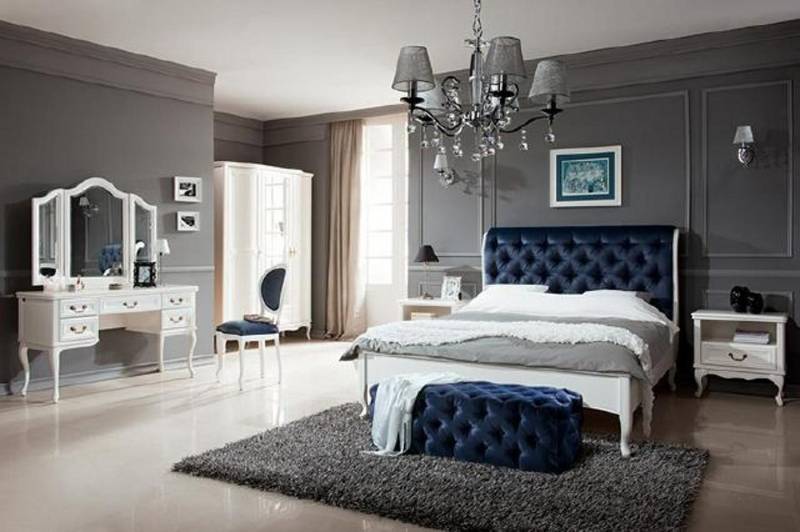 Xlmoebel Schlafzimmer-Set Möbelset mit Designer Chesterfield Bett, Nachttischen, Kommode, (Wersal 10), Hergestellt in Europa von Xlmoebel