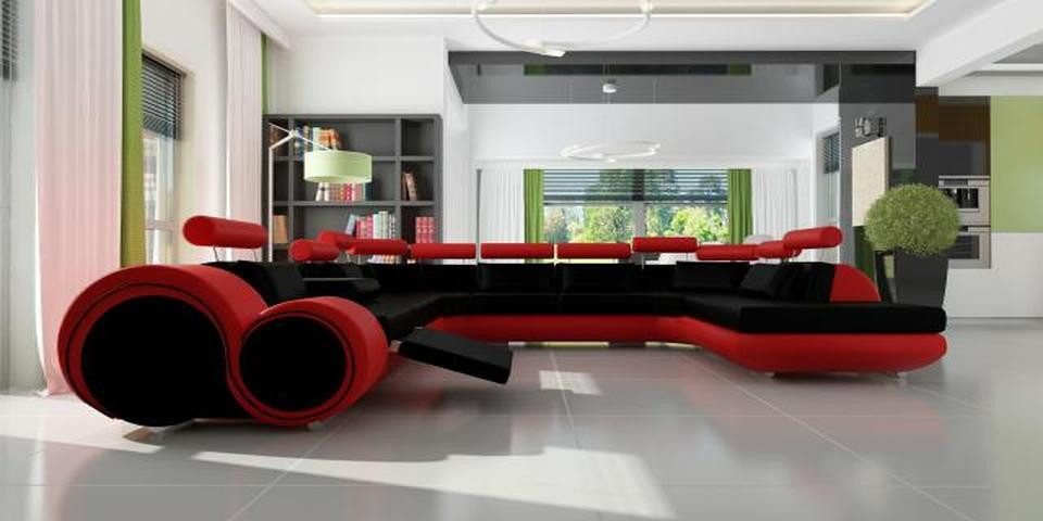 Xlmoebel Wohnlandschaft XXL Großes Designer-Sofa Couch Polster Set Wohnlandschaft Ledersofa, Hergestellt in Europa von Xlmoebel