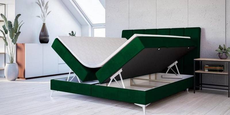 Xlmoebel Boxspringbett Zeitgemäßes Schlafzimmerbett Designer Doppelbett Boxspring-Polsterbett (Bett), Hergestellt in Europa von Xlmoebel