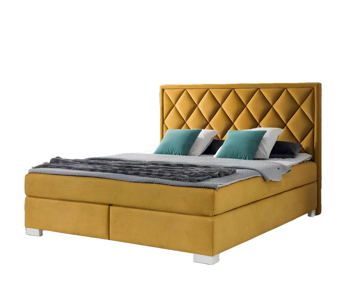 Xlmoebel Boxspringbett Neues Boxspring-Doppelbett mit edlem Designer-Polster (1-St., Bett 4069424974706), Hergestellt in Europa von Xlmoebel