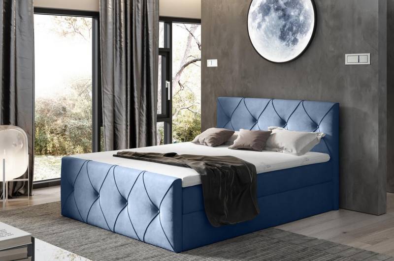 Xlmoebel Boxspringbett Neues Doppelhotelbett mit Textildesign und Bettkasten (Bett), Hergestellt in Europa von Xlmoebel