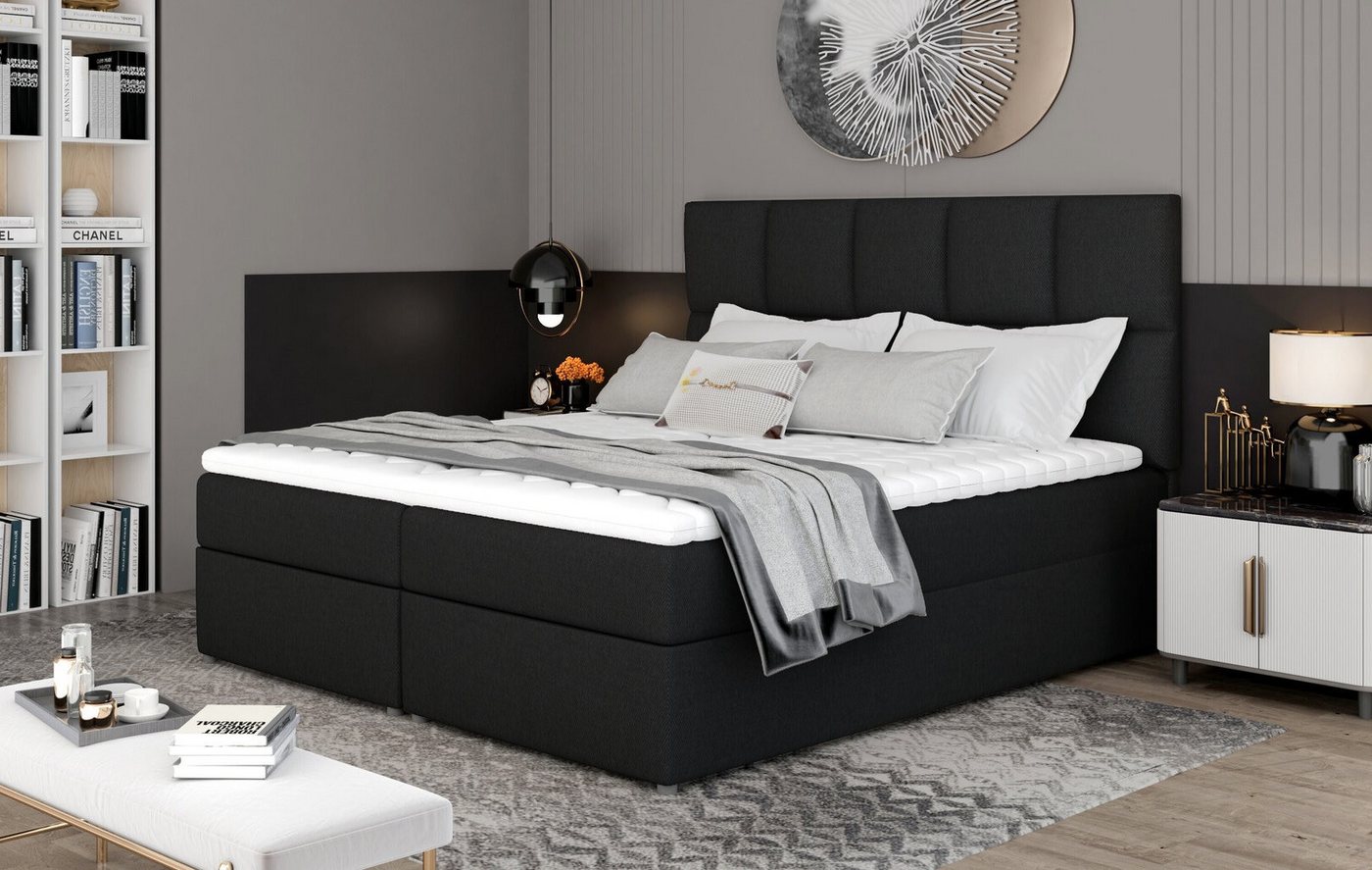 Xlmoebel Boxspringbett Schlafzimmer Bett Boxspringbett Modern Textil Stoff Doppelbett (1-St., Bett), Hergestellt in Europa von Xlmoebel