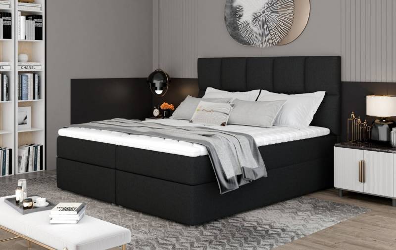 Xlmoebel Boxspringbett Schlafzimmer Bett Boxspringbett Modern Textil Stoff Doppelbett (1-St., Bett), Hergestellt in Europa von Xlmoebel