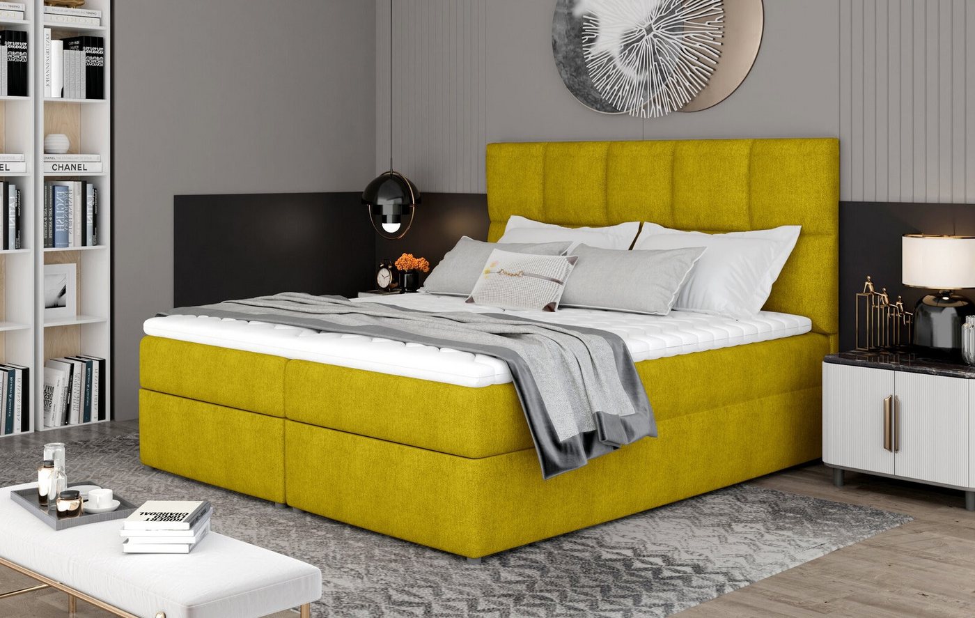 Xlmoebel Boxspringbett Schlafzimmer Bett Boxspringbett Modern Textil Stoff Doppelbett (1-St., Bett), Hergestellt in Europa von Xlmoebel