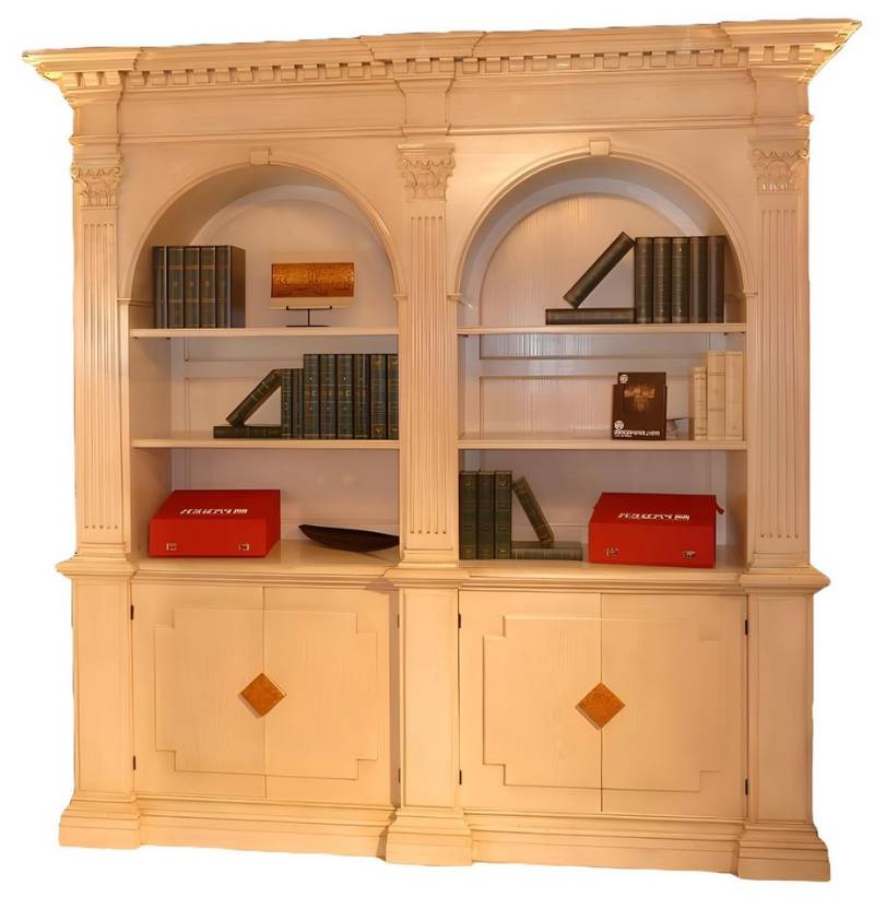 Xlmoebel Bücherregal Massivholz Wohnzimmerregal Bibliothek Schrank Bücherschränke Anrichte, Hergestellt in Europa von Xlmoebel