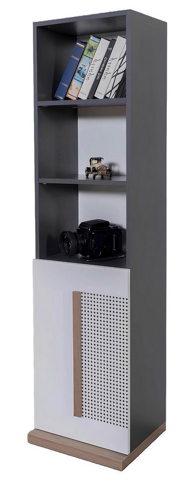 Xlmoebel Bücherregal Neuer grauer Jugendzimmer-Bücherschrank aus Holz - Regal und Möbel, Hergestellt in Europa von Xlmoebel