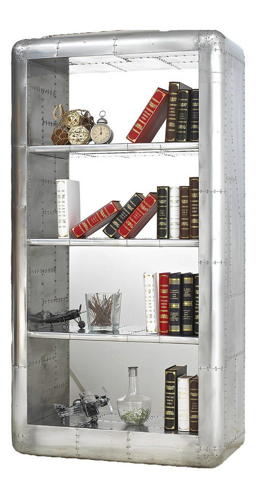 Xlmoebel Bücherregal Neues Designer-Aluminiumregal für luxuriöse Büroeinrichtung, 1-tlg., Hergestellt in Europa von Xlmoebel