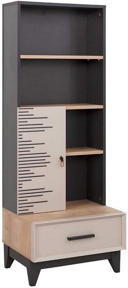 Xlmoebel Bücherregal Regal für Bücher, Kinderzimmer, Holzschrank in Grau fürs Büro, Hergestellt in Europa von Xlmoebel