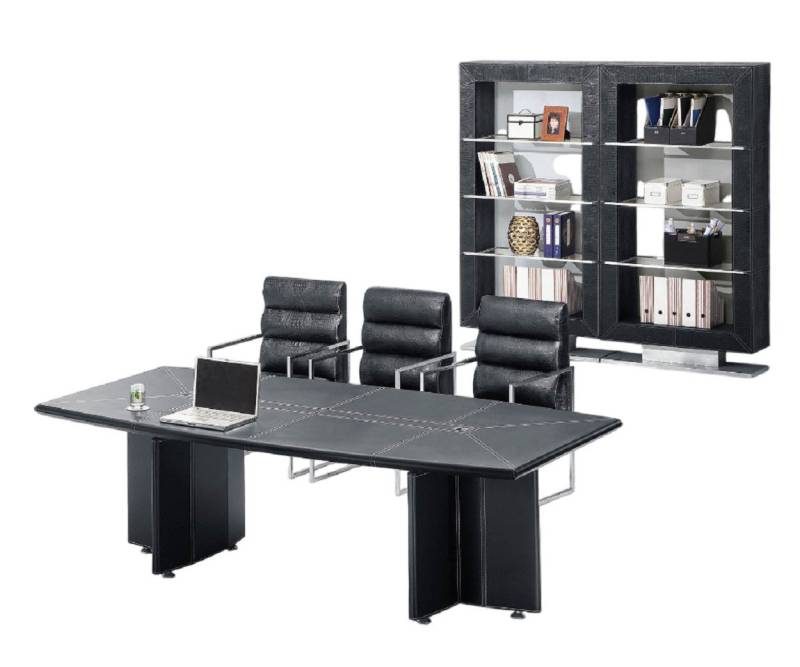 Xlmoebel Büromöbel-Set 3-teiliges Set Design Konferenztisch mit Aktenschrank – Meeting, (Konferenztisch + 2x Aktenschränke), Hergestellt in Europa von Xlmoebel