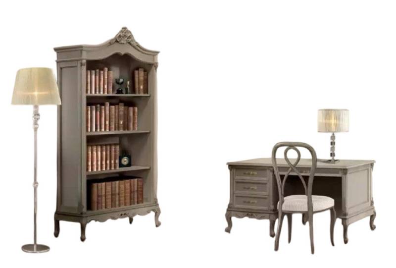 Xlmoebel Büro-Set Italienischer Schreibtisch Arbeitsplatz Möbel Regal Set 3-teilig., (3-tlg., Set 3 tlg.(Schreibtisch + Bücherregal + Stuhl), Hergestellt in Europa von Xlmoebel