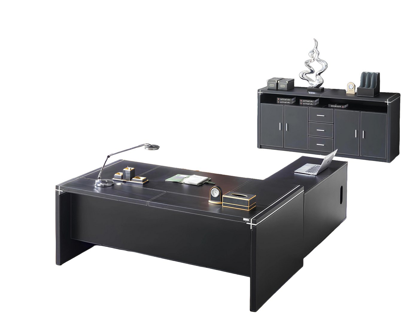 Xlmoebel Büro-Set Neues Set mit modernen Büromöbeln: Eck-Schreibtisch und, (Eckschreibtisch + Kommode), Hergestellt in Europa von Xlmoebel