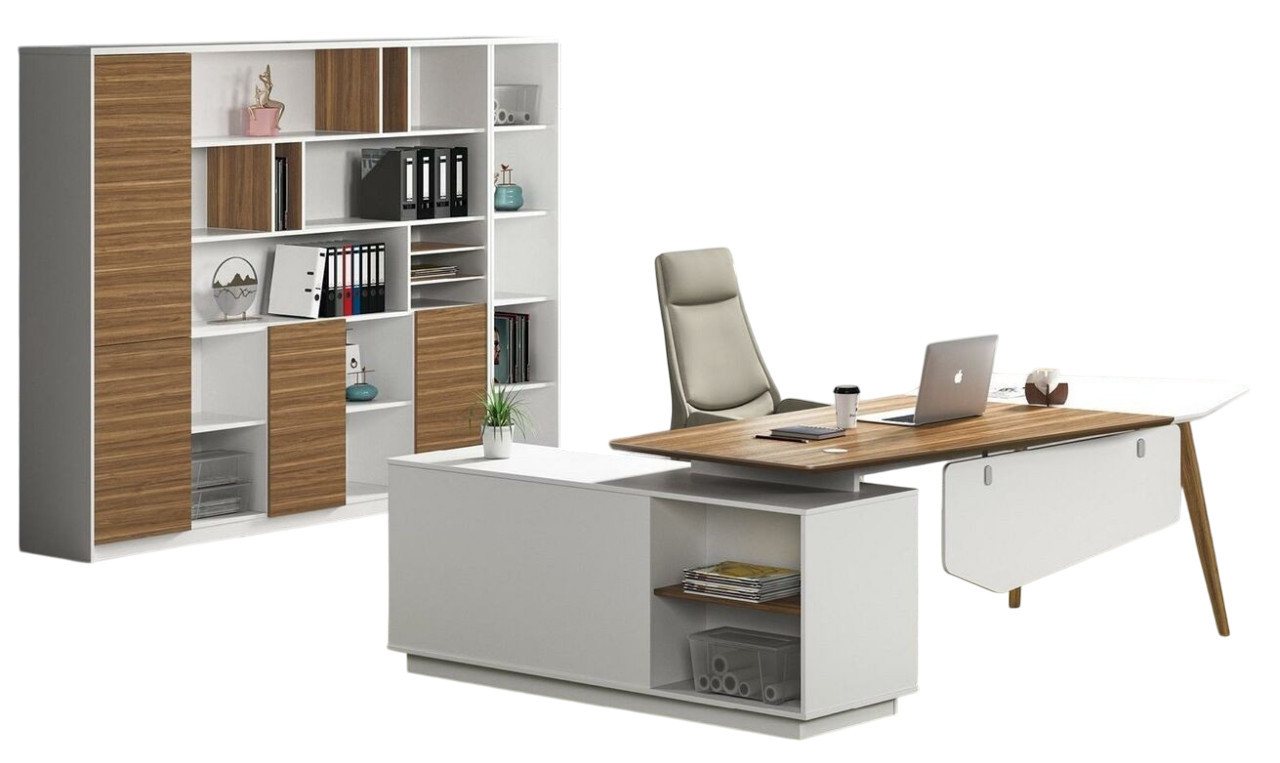 Xlmoebel Büro-Set Tisch Holz Schreibtisch Moderne Design Tische Büro Einrichtung, (Arbeitstisch/Schrank), Hergestellt in Europa von Xlmoebel