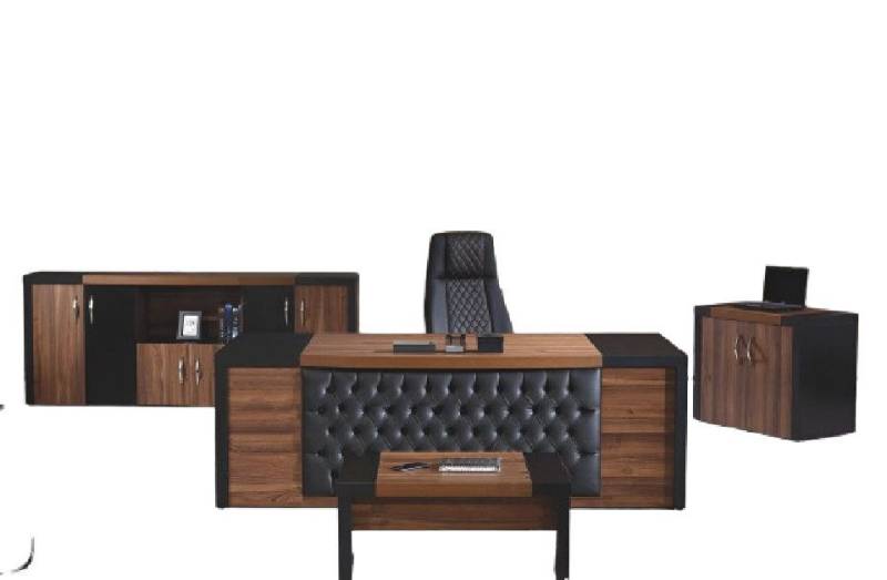 Xlmoebel Büromöbel-Set Büro 4tlg aus Holz in Braun mit Bürotisch,Kommode Couchtisch,Schrank, (4-tlg., Büro Set 4tlg (Bürotisch + Kommode + Couchtisch + Schrank), Hergestellt in Europa von Xlmoebel