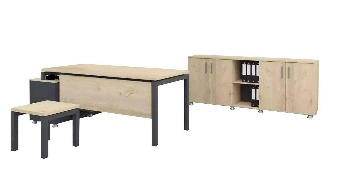 Xlmoebel Büromöbel-Set Exklusives Büro Set Zeitgemäße Holz Einrichtung Ecktisch Schrank, (3-tlg., Eckschreibtisch, Couchtisch, Schrank), Hergestellt in Europa von Xlmoebel