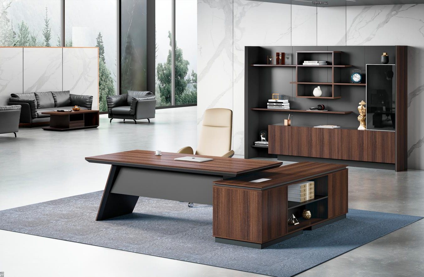 Xlmoebel Büromöbel-Set Hochwertiger Büromöbel Designer Schrank Stabiler Eck-Schreibtisch Set, (2-tlg., Arbeitstisch + Schrank), Hergestellt in Europa von Xlmoebel
