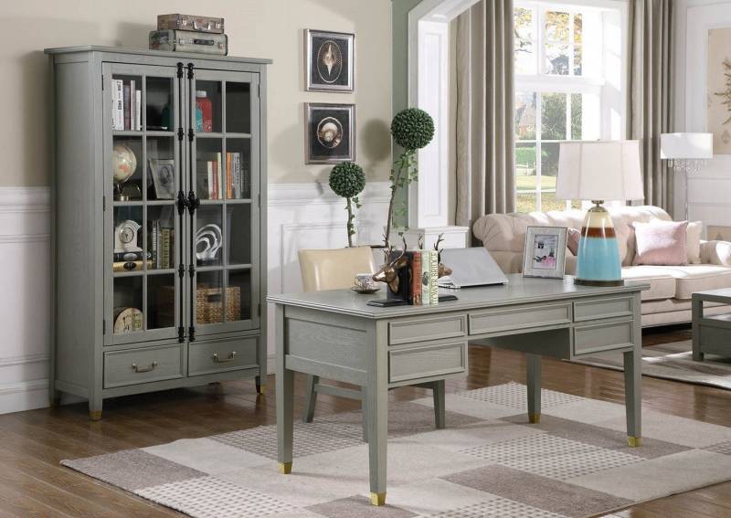 Xlmoebel Büromöbel-Set Landhaus Büro Set mit Schreibtisch, Stuhl, Aktenschrank, Regal, (3 tlg. Set (Schreibtisch + Stuhl + Aktenschrank), Hergestellt in Europa von Xlmoebel