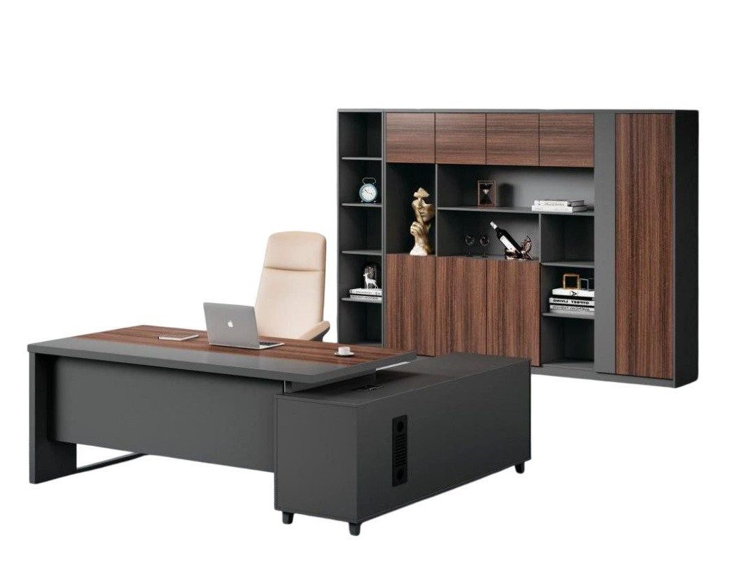 Xlmoebel Büromöbel-Set Stabiles Homeoffice-Möbel Exklusiver Eck-Schreibtisch Schrank, (2-tlg., Arbeitstisch + Schrank), Hergestellt in Europa von Xlmoebel