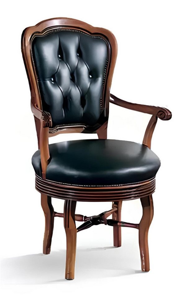 Xlmoebel Bürostuhl Chefsessel Chesterfield Bürostuhl aus Holz in Schwarz, italienisches, Hergestellt in Europa von Xlmoebel