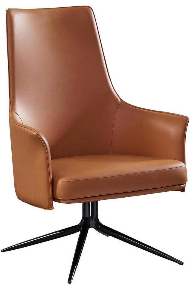 Xlmoebel Bürostuhl Neuer luxuriöser Orange Leder Club Lounge Sitzmöbel Relax Couch Sofa, Hergestellt in Europa von Xlmoebel