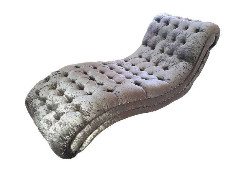 Xlmoebel Chaiselongue Chesterfield Relaxliege in Grau und Stoff, Hergestellt in Europa von Xlmoebel