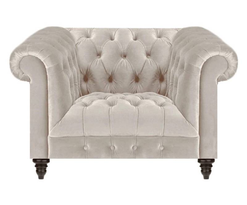 Xlmoebel Chesterfield-Sessel Designer Stoffsessel in Weiß im Chesterfield-Stil Textil Polstersessel (Sessel), Hergestellt in Europa von Xlmoebel