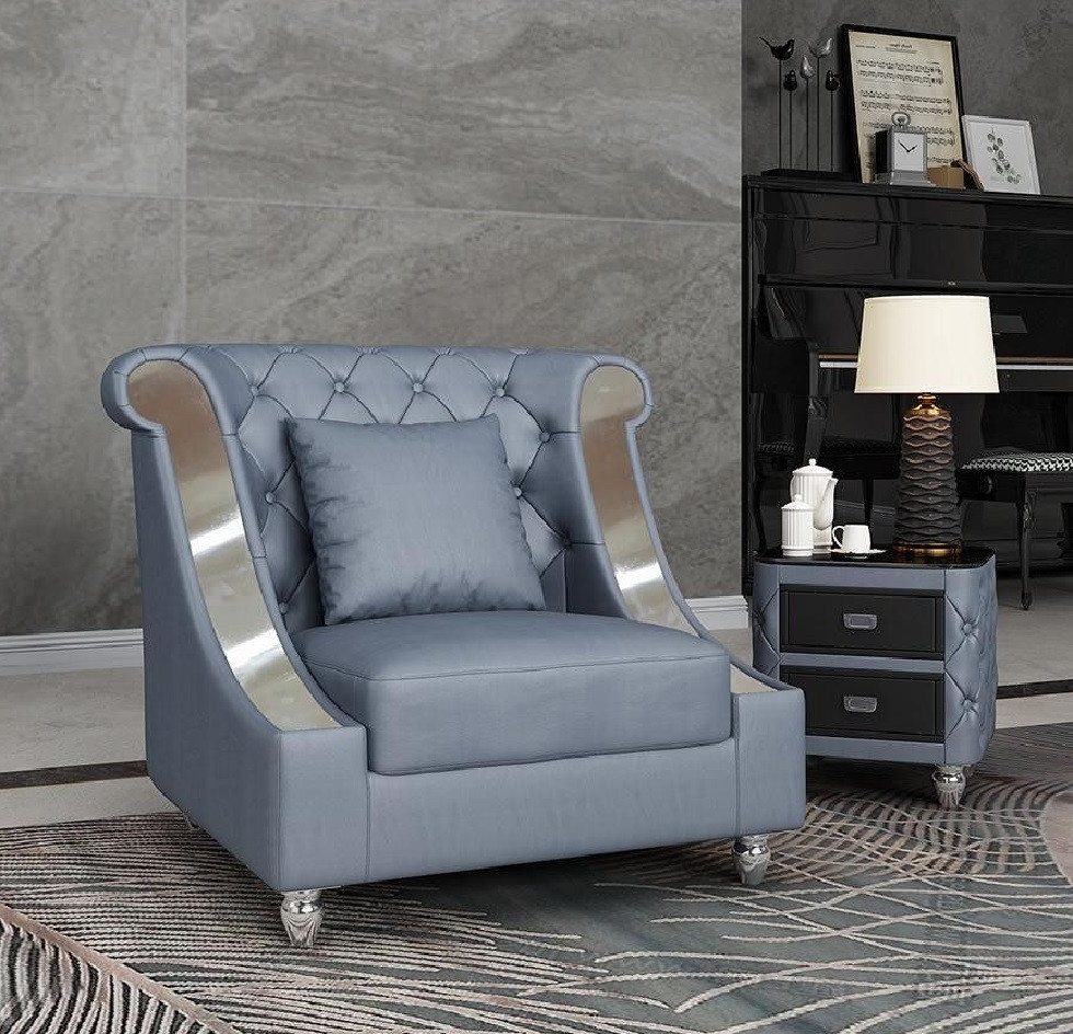 Xlmoebel Chesterfield-Sessel Einzelner Fernsehsessel Chesterfield in Echtleder-Qualität (Sessel), Hergestellt in Europa von Xlmoebel