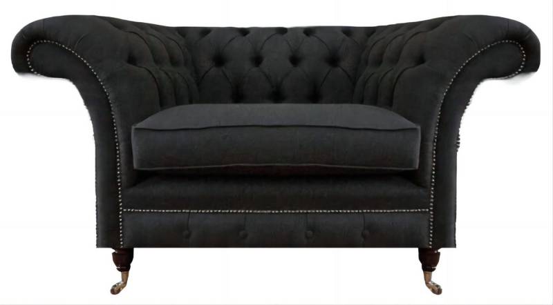 Xlmoebel Chesterfield-Sessel Exklusiver Dunkler Chesterfield Einzelsitzer Wohnzimmer Polsterstuhl (Sessel), Hergestellt in Europa von Xlmoebel