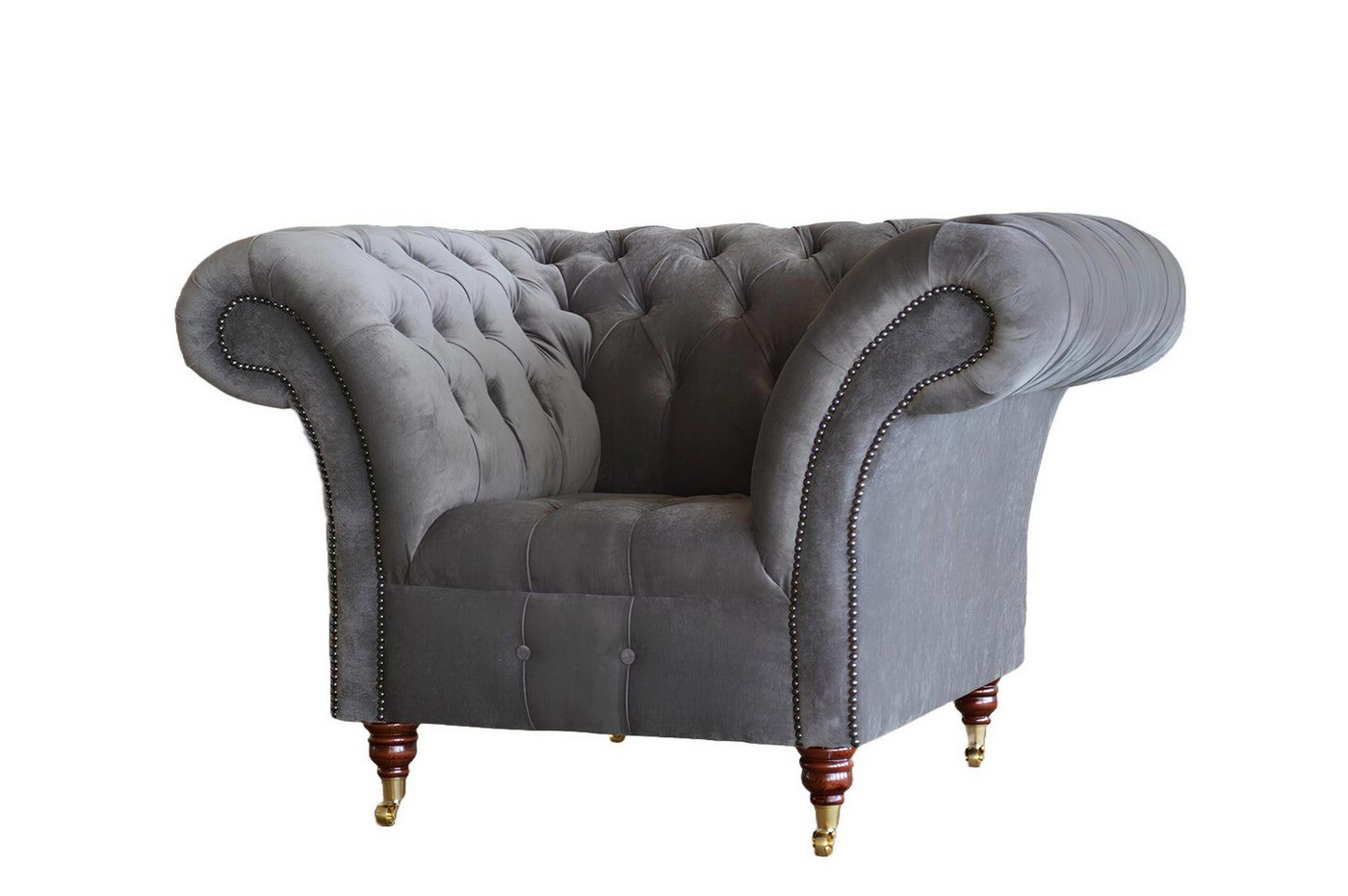 Xlmoebel Chesterfield-Sessel Metallischer Design-Loungesessel Clubstuhl Sitz für entspanntes (1-St., Sessel), Hergestellt in Europa von Xlmoebel