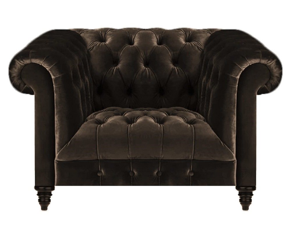 Xlmoebel Chesterfield-Sessel Modernes Chesterfield-Sofa in Braun für das Wohnzimmer aus Textil (Sessel), Hergestellt in Europa von Xlmoebel