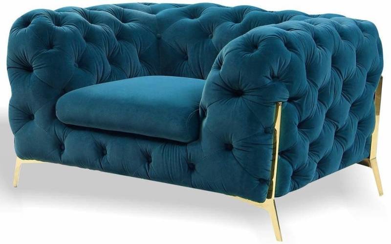 Xlmoebel Chesterfield-Sessel Neuer Einzelsitz-Sessel in Textil für gemütliche Abende - Chesterfield (Sessel), Hergestellt in Europa von Xlmoebel