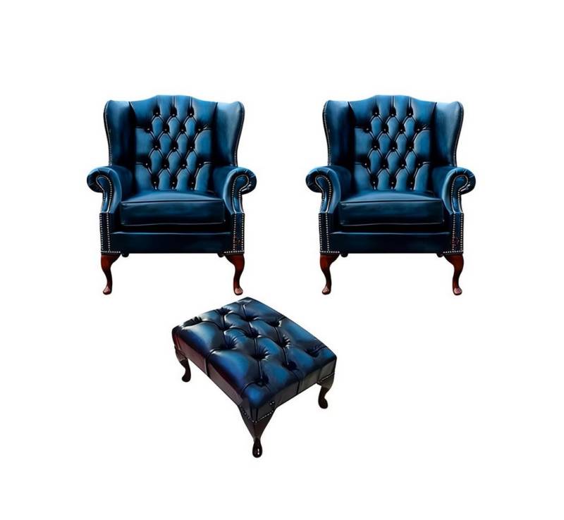 Xlmoebel Chesterfield-Sofa 2er Set Ohrensessel Sofa Fernsehsessel 1-Sitzer Couch Polstermöbel, Hergestellt in Europa von Xlmoebel