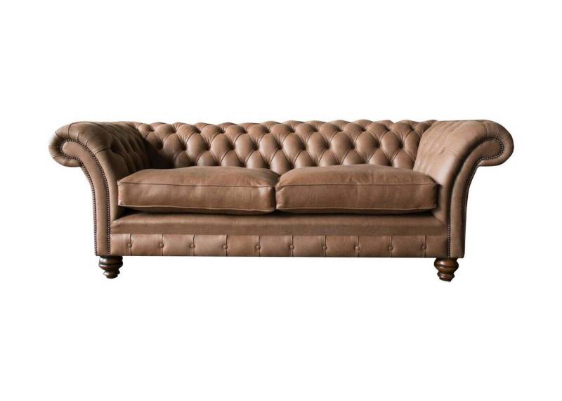 Xlmoebel Chesterfield-Sofa 3-Sitzer Sofa Couch Design Chesterfield Sitzgarnitur Leder Textil, Hergestellt in Europa von Xlmoebel