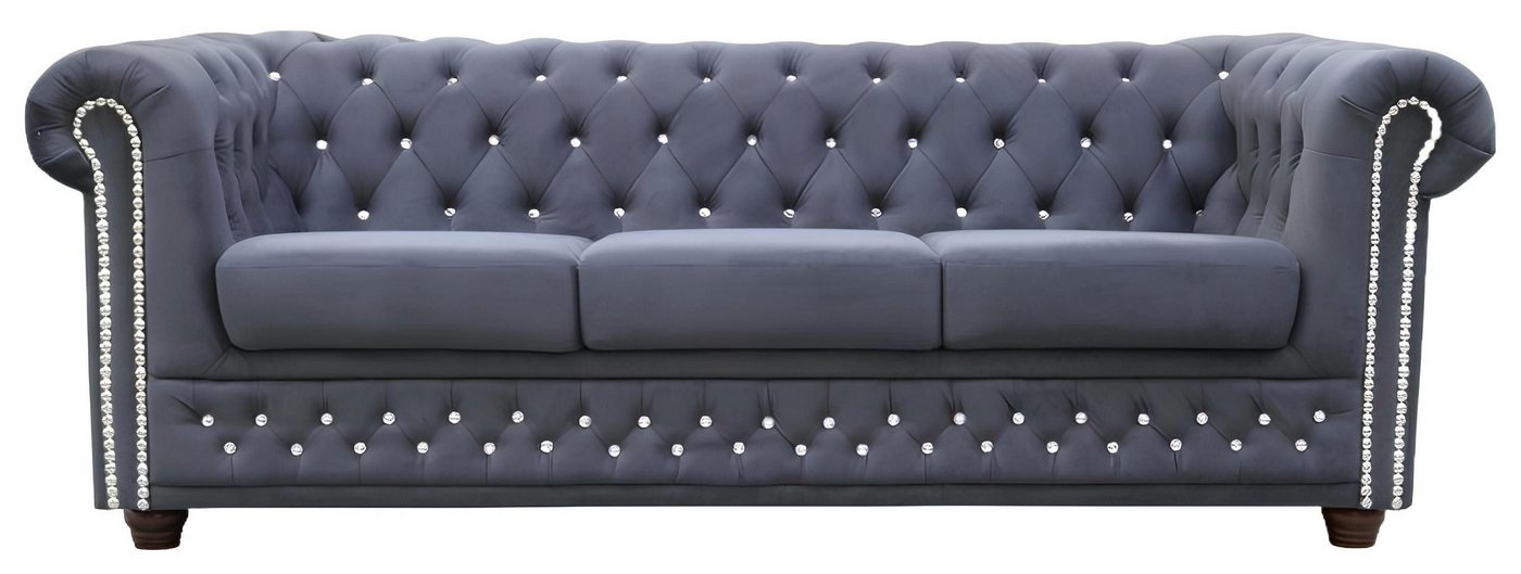 Xlmoebel Chesterfield-Sofa Chesterfield Leder-Sitzgruppe mit Schlaffunktion, bestehend, Hergestellt in Europa von Xlmoebel
