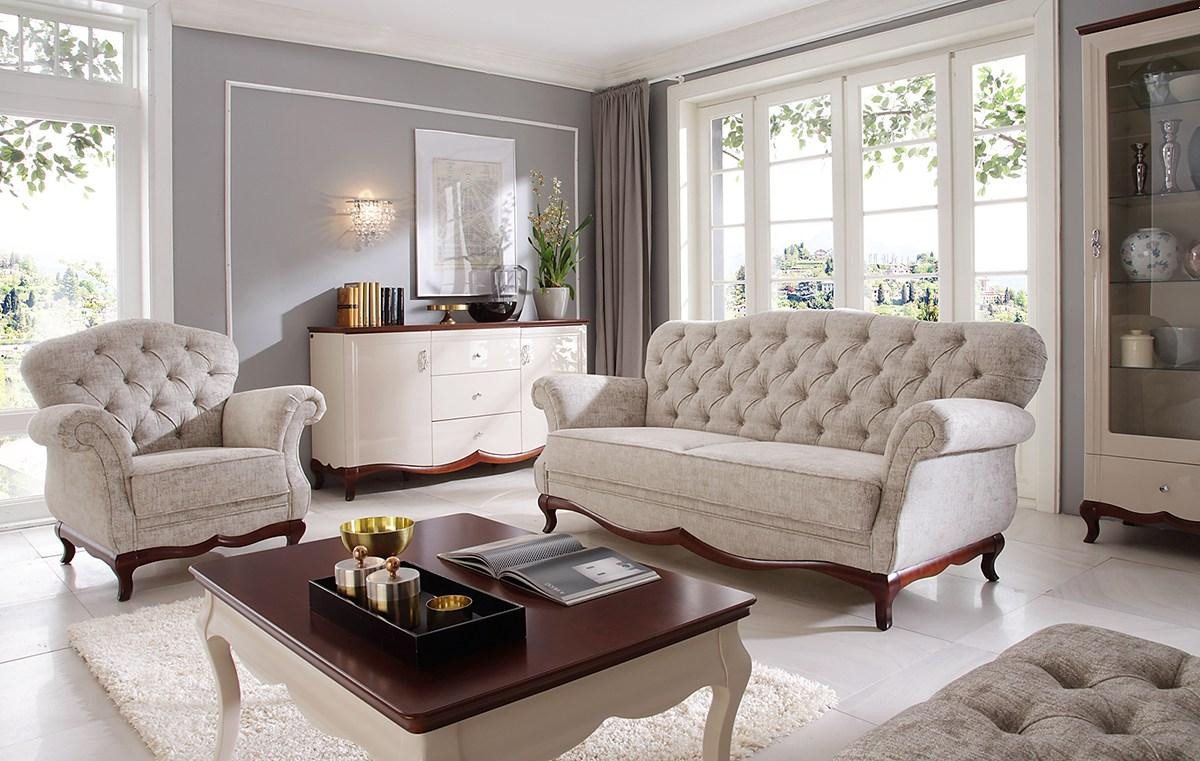 Xlmoebel Chesterfield-Sofa Chesterfield Sitzkissen Wohnzimmerset Sofa Couch 2-teilig Sofas, Hergestellt in Europa von Xlmoebel