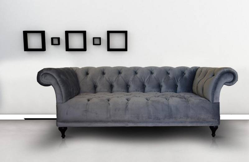 Xlmoebel Chesterfield-Sofa Chesterfield Sofa Polster Designer Couch mit Stoffbezug, Hergestellt in Europa von Xlmoebel
