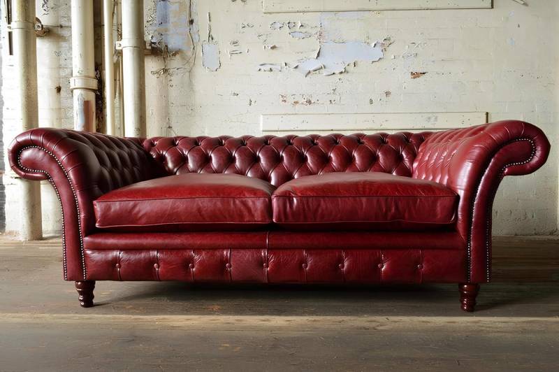 Xlmoebel Chesterfield-Sofa Dreisitzer Chesterfield Ledersofa Couch Polstergarnitur aus Stoffsofas, Hergestellt in Europa von Xlmoebel