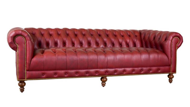 Xlmoebel Chesterfield-Sofa Großes XXL-Sofa Chesterfield 240cm 4-Sitzer in Leder und Stoffbezug, Hergestellt in Europa von Xlmoebel