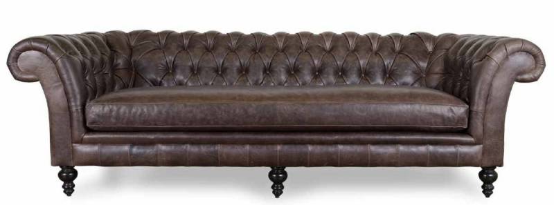 Xlmoebel Chesterfield-Sofa Großes XXL-Sofa Chesterfield 240cm Ledercouch Vintage 4-Sitzer, Hergestellt in Europa von Xlmoebel