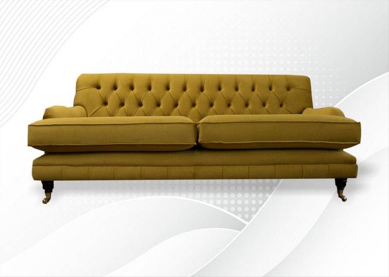 Xlmoebel Chesterfield-Sofa Neu Chesterfield Gelb Stoff Sofa für das Wohnzimmer - Design Couch mit, 1 Teile, Hergestellt in Europa von Xlmoebel