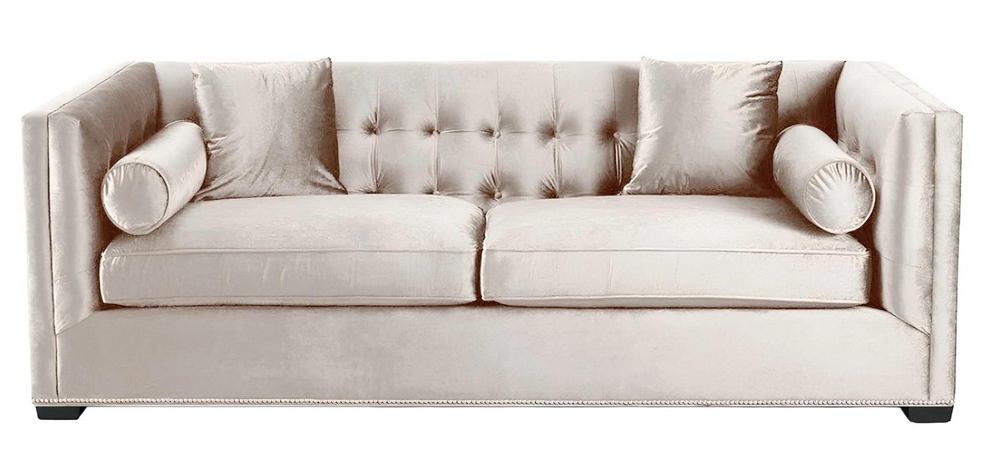 Xlmoebel Chesterfield-Sofa Neue Chesterfield Dreier-Sitzbank in Beige Stoff für das Wohnzimmer, Hergestellt in Europa Xlmoebel Chesterfield-Sofa Neue Chesterfield Dreier-Sitzbank in Beige Stoff für das Wohnzimmer, Hergestellt in Europa von Xlmoebel