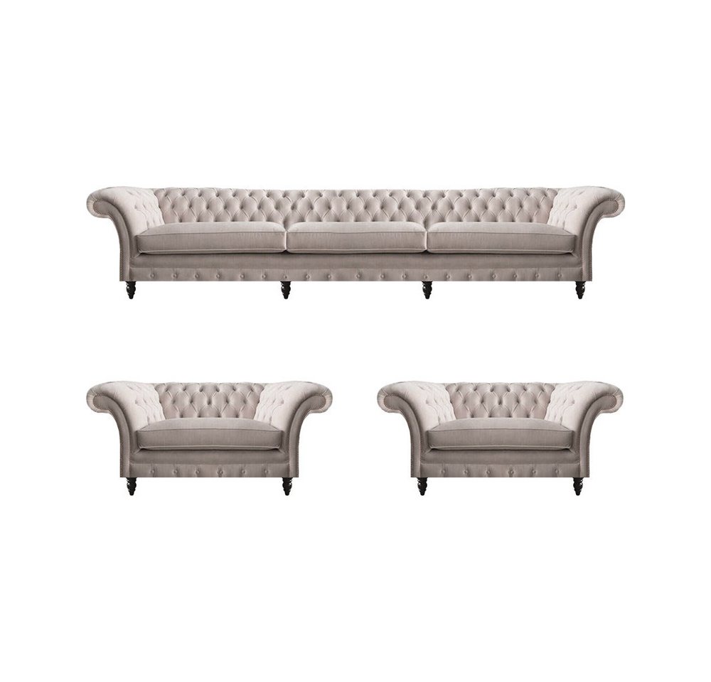 Xlmoebel Chesterfield-Sofa Neue Chesterfield-Wohnzimmersitzgruppe mit modernen Polstermöbeln, Hergestellt in Europa von Xlmoebel