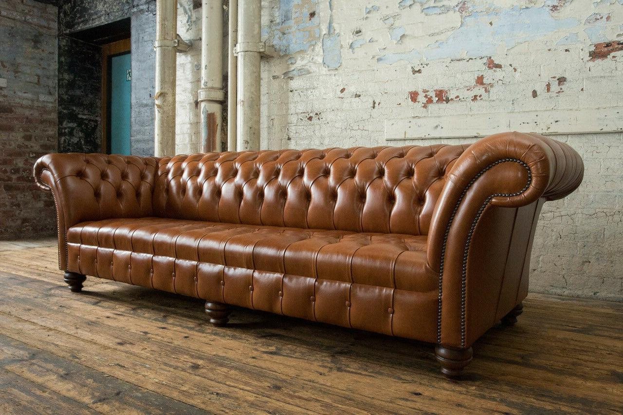 Xlmoebel Chesterfield-Sofa Neue große 4-Sitzer Chesterfield-Ledercouch in Braun - XXL-Sofa, Hergestellt in Europa Xlmoebel Chesterfield-Sofa Neue große 4-Sitzer Chesterfield-Ledercouch in Braun - XXL-Sofa, Hergestellt in Europa von Xlmoebel