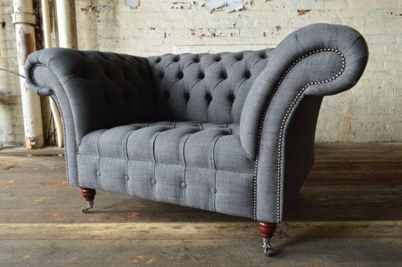 Xlmoebel Chesterfield-Sofa Neuer Club Lounge Sessel in Chesterfield Design Stoff für 1 5 Personen, Hergestellt in Europa von Xlmoebel