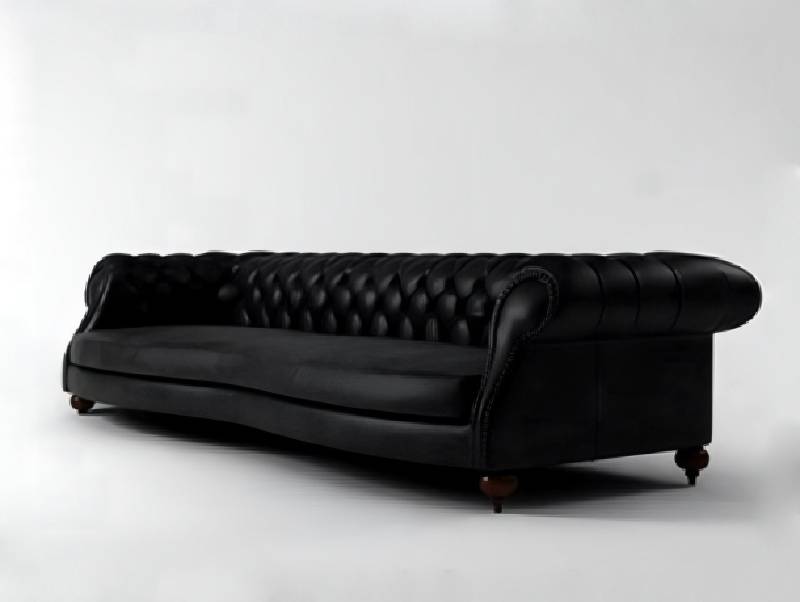 Xlmoebel Chesterfield-Sofa XXL Chesterfield Design Ledersofa mit einer Breite von 250 cm Polster, Hergestellt in Europa von Xlmoebel