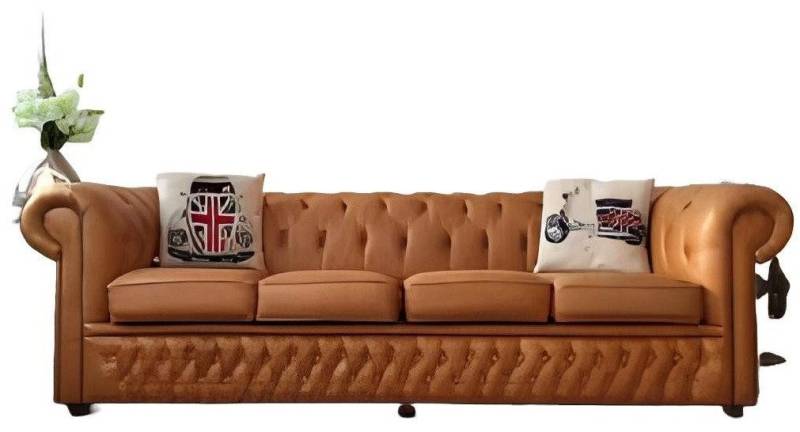 Xlmoebel Chesterfield-Sofa XXL Großes Sofa Couch Chesterfield 245cm Polstersofa 4-Sitzer Leder, Hergestellt in Europa von Xlmoebel