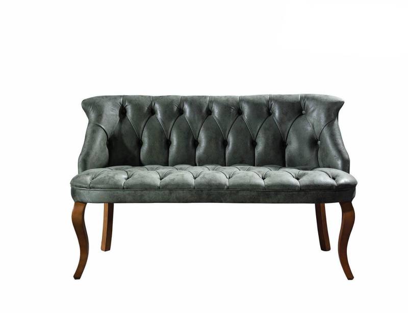 Xlmoebel Chesterfield-Sofa Zweisitzer Chesterfield Bank in Grün aus Kunstleder fürs Wohnzimmer, 1 Teile, Hergestellt in Europa von Xlmoebel