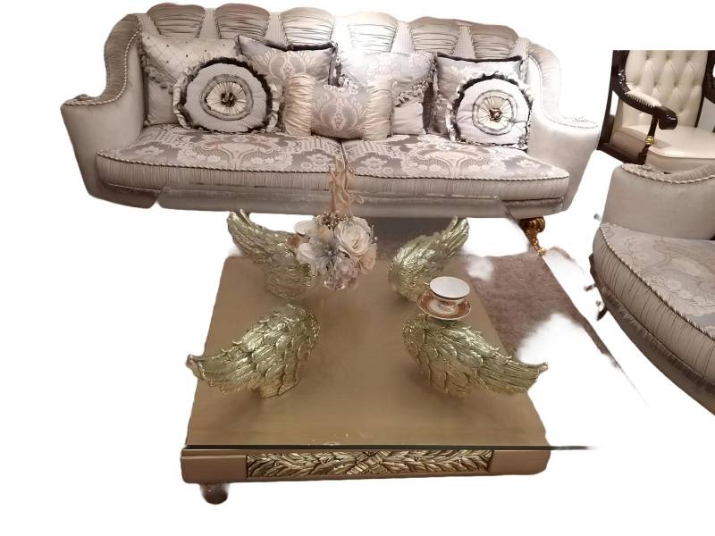 Xlmoebel Couchtisch Barock Rokoko Premium Couchtisch mit Beistelltisch aus Glas - Neuheit (Couchtisch), Hergestellt in Europa von Xlmoebel