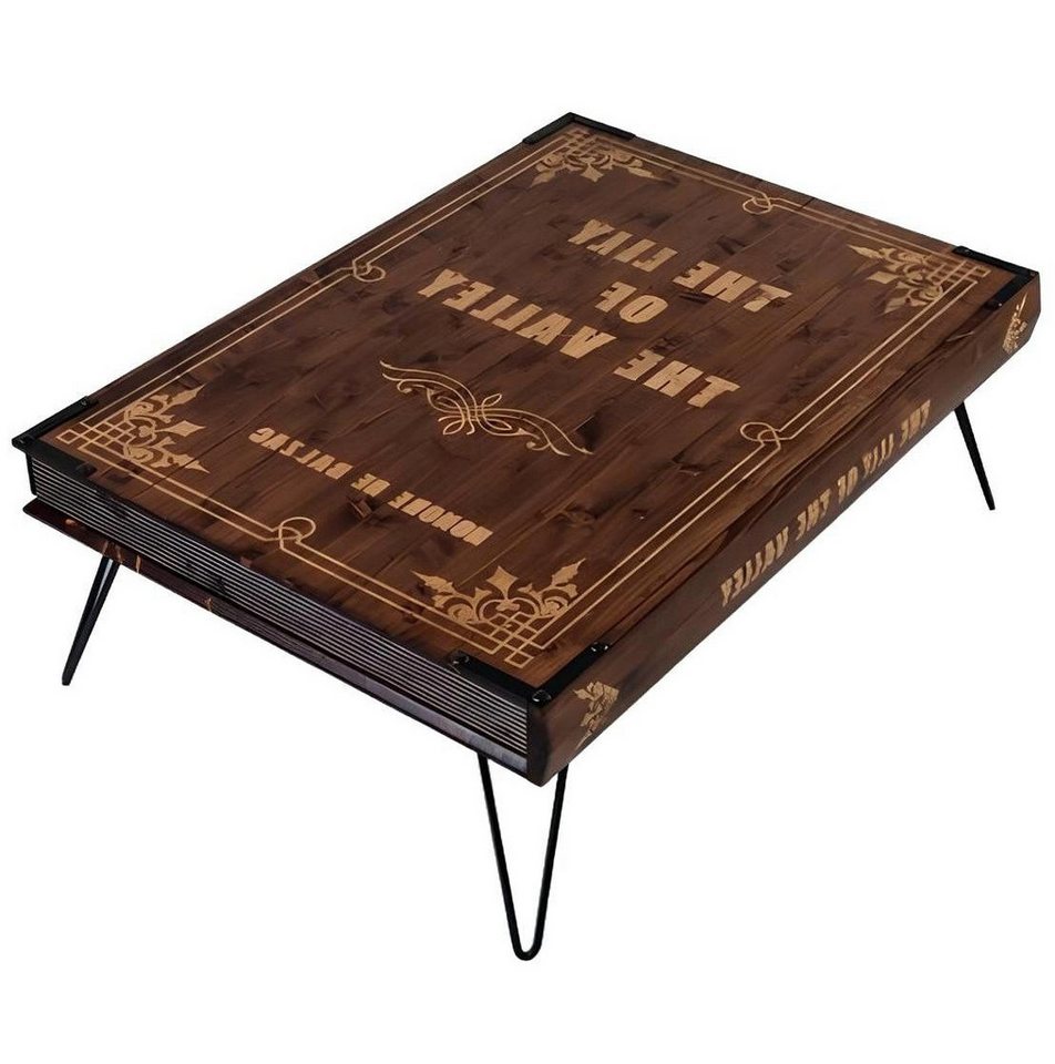 Xlmoebel Couchtisch Brauner Buch-Design-Couchtisch für luxuriöses Wohnzimmer aus Holz (Couchtisch), Hergestellt in Europa von Xlmoebel